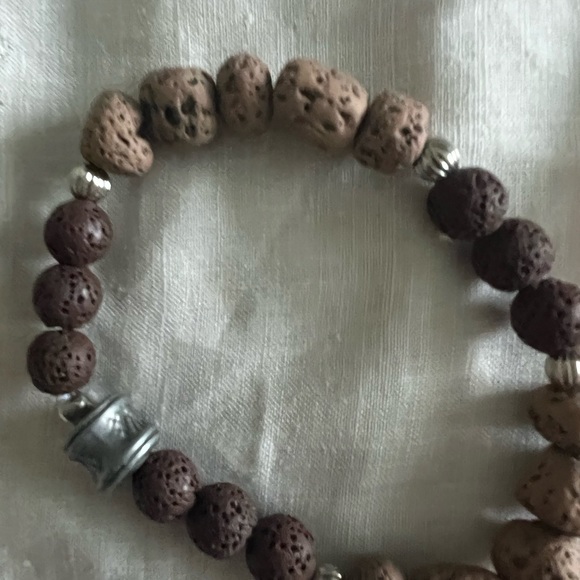 Brown Lava stone bracelets (set of 3) - Picture 5 of 14